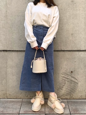 「andrea cardone（アンドレアカルドネ）のアイテム（バッグ）」を使った、AsHFさん（レディース・153cm）の秋コーディネート