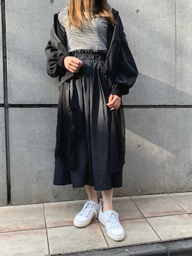 「ホワイトスニーカー」｜「アイテム（ワンピース/ドレス）」を使った、AsHFさん（レディース・153cm）の冬コーディネート