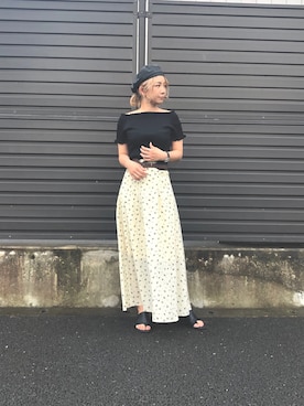 「FREE'S MART（フリーズマート）のアイテム（ハンチング/ベレー帽）」を使った、erika.aさん（レディース・164cm）の夏コーディネート