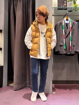 「アイテム（ダウンベスト）」を使った、kentaさん（メンズ・165cm）の秋コーディネート