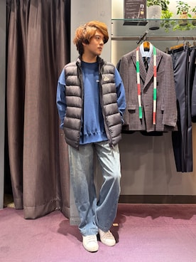 「アイテム（ダウンベスト）」を使った、kentaさん（メンズ・165cm）の秋コーディネート