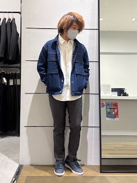 「ABAHOUSE GRAY（アバハウスグレイ）の【セットアップ対応】デニムトラッカージャケット（Denim jacket、ブルー系）」を使った、kentaさん（メンズ・165cm）の春コーディネート
