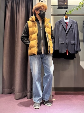 「アイテム（ダウンベスト）」を使った、kentaさん（メンズ・165cm）の冬コーディネート