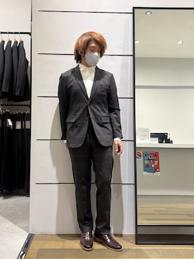 「ABAHOUSE GRAY（アバハウスグレイ）の【セットアップ対応】プレミアム ポンチジャケット（Tailored jacket、ブラウン系）」を使った、kentaさん（メンズ・165cm）の春コーディネート
