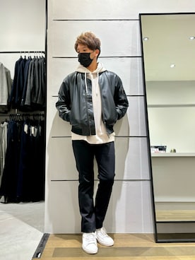 「abahouse」｜「アイテム（ライダースジャケット）」を使った、kentaさん（メンズ・165cm）の秋コーディネート