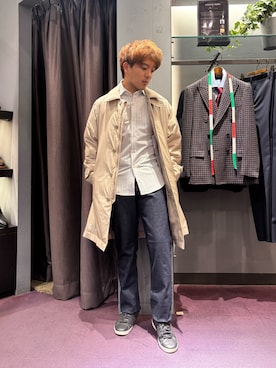 「アイテム（ステンカラーコート）」を使った、kentaさん（メンズ・165cm・30代）の秋コーディネート