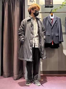 「アイテム（ステンカラーコート）」を使った、kentaさん（メンズ・165cm・30代）の冬コーディネート