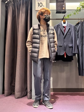 「アイテム（ダウンベスト）」を使った、kentaさん（メンズ・165cm）の冬コーディネート