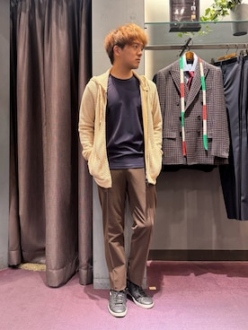 「アイテム（スラックス）」を使った、kentaさん（メンズ・165cm・30代）の秋コーディネート