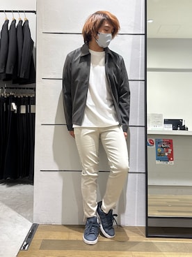 「ABAHOUSE GRAY（アバハウスグレイ）の【ネオレザー】ヴィンテージライク ジップブルゾン（Blouson、ブラック系）」を使った、kentaさん（メンズ・165cm）の春コーディネート