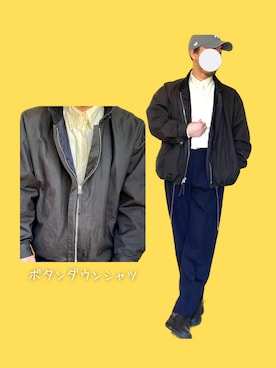 「Steven Alan（スティーブンアラン）のアイテム（スラックス、ブルー系）」を使った、角刈りたろうさん（メンズ・165cm）の春コーディネート