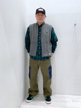 「XLARGE（エクストララージ）のアイテム（帽子）」を使った、田中翔太郎さん（メンズ・171cm）の春コーディネート