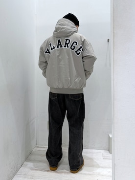 「XLARGE（エクストララージ）のNYLON PUFFER JACKET（ブルゾン、グレー系）」を使った、田中翔太郎さん（メンズ・171cm）の秋コーディネート