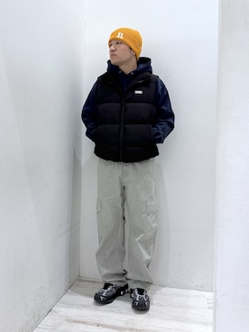 「アイテム（ベスト）」を使った、田中翔太郎さん（メンズ・171cm）の秋コーディネート