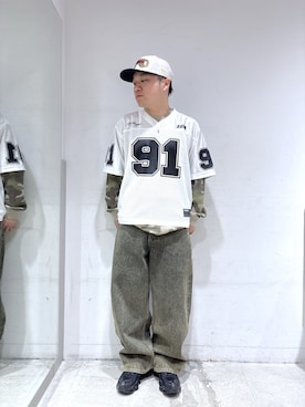 「XLARGE（エクストララージ）のアイテム」を使った、田中翔太郎さん（メンズ・171cm）の春コーディネート