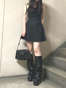 「アイテム（ワンピース）」を使った、林瑞季さん（レディース・159cm）の夏コーディネート