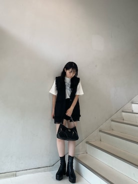 「EVRIS（エヴリス）のアイテム（その他アウター）」を使った、林瑞季さん（レディース・159cm）の夏コーディネート