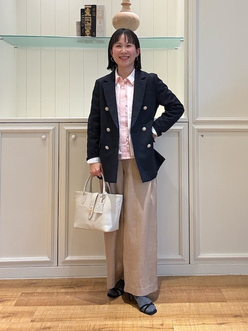 （新品）NOLLEY'Sウォッシャブル綿麻スラブダブルジャケット ウォッシャブル麻調スラブWジャケット（6-0035-3-05-012）｜NOLLEY'S