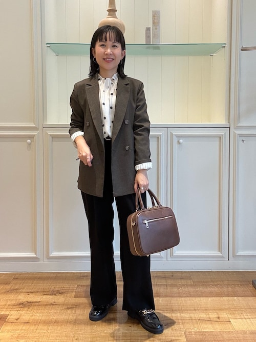 セットアップ対応》ウォッシャブルウール調ストレッチダブルジャケット