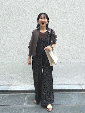 「アイテム（オールインワン・サロペット）」を使った、ホッシーさん（骨格ウェーブ・レディース・155cm）の秋コーディネート