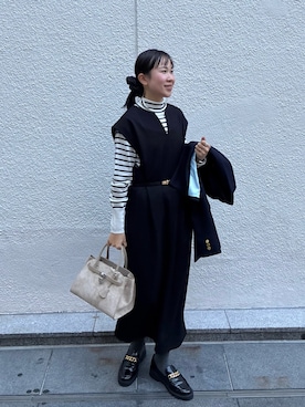 「アイテム（ヘアアクセサリー）」を使った、ホッシーさん（レディース・155cm）の冬コーディネート