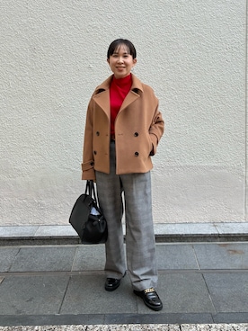 「アイテム（ピーコート）」を使った、ホッシーさん（レディース・155cm）の秋コーディネート