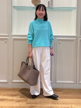 「ハイネックニット」｜ホッシーさん（レディース・155cm）の秋コーディネート