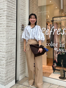 「NOLLEY’S（ノーリーズ）のアイテム」を使った、ホッシーさん（レディース・155cm）の春コーディネート