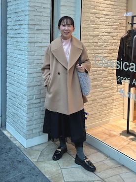 「アイテム（ダッフルコート）」を使った、ホッシーさん（レディース・155cm）の秋コーディネート