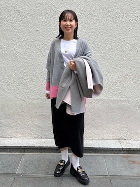 「アイテム（ノーカラーコート）」を使った、ホッシーさん（レディース・155cm）の秋コーディネート