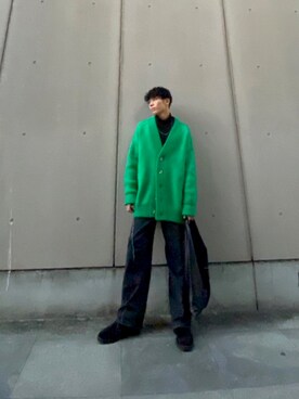「MAISON SPECIAL（メゾンスペシャル）のアイテム（モカシン/デッキシューズ）」を使った、gurit.oさん（メンズ・178cm）の冬コーディネート