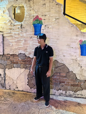 「アイテム（ポロシャツ）」を使った、sachi_u.blogさん（メンズ・167cm）の秋コーディネート