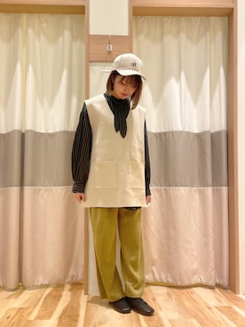 「ボウタイブラウス」｜「アイテム（帽子）」を使った、ayuさん（レディース・150cm）の秋コーディネート