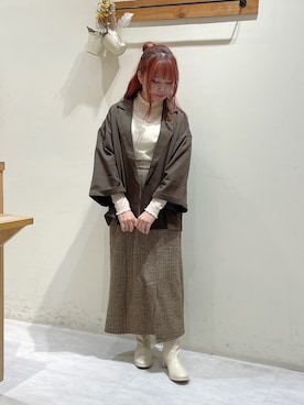 「アイテム（ドレスシューズ、ベージュ系）」を使った、ayuさん（レディース・150cm）の秋コーディネート