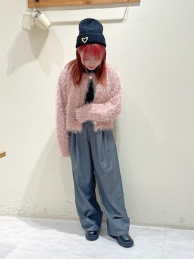 「ehka sopo（エヘカソポ）のアイテム（ニットキャップ/ビーニー）」を使った、ayuさん（レディース・150cm）の秋コーディネート
