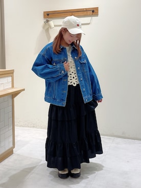 「Gジャン」｜「アイテム（ノーカラージャケット）」を使った、ayuさん（レディース・150cm）の冬コーディネート