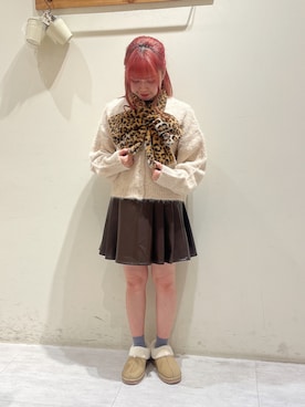 「ehka sopo（エヘカソポ）のムートン風シューズ（ブーツ）」を使った、ayuさん（レディース・150cm）の秋コーディネート