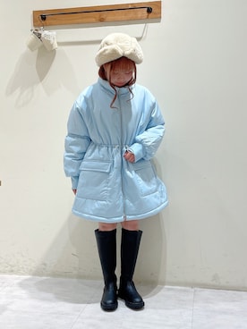 「ehka sopo（エヘカソポ）のアイテム（ノーカラージャケット）」を使った、ayuさん（レディース・150cm）の冬コーディネート