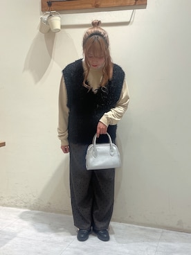 「Samansa Mos2 blue（サマンサモスモスブルー）のアイテム（ハンドバッグ）」を使った、ayuさん（レディース・150cm）の冬コーディネート