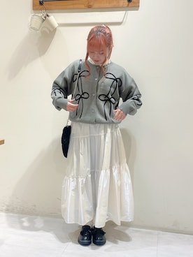 「ティアードスカート」｜「アイテム（その他シューズ）」を使った、ayuさん（レディース・150cm）の秋コーディネート
