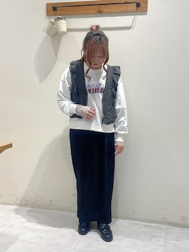 「Samansa Mos2 blue（サマンサモスモスブルー）のアイテム（ベスト）」を使った、ayuさん（レディース・150cm）の冬コーディネート