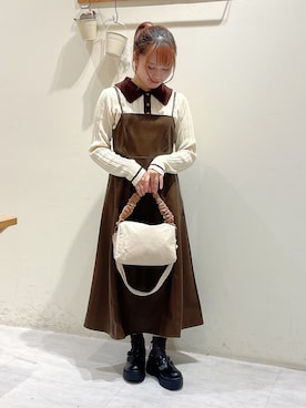 「ブラウンコーデ」｜「アイテム（その他シューズ）」を使った、ayuさん（レディース・150cm）の秋コーディネート