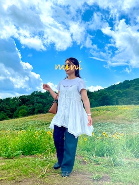 「アイテム（チュニック）」を使った、miniさん（レディース・147cm）の秋コーディネート