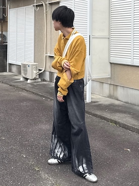 「アイテム（ポロシャツ）」を使った、Hiromuさん（メンズ・180cm）の秋コーディネート