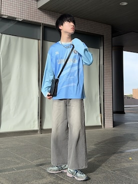 「UMBRO（アンブロ）のアイテム」を使った、Hiromuさん（メンズ・180cm）の春コーディネート