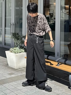 「CASPER JOHN（キャスパージョン）のアイテム（Tシャツ/カットソー）」を使った、Hiromuさん（メンズ・180cm）の夏コーディネート