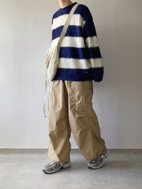 「ONCILY（オンシェリー）のアイテム（ニット/セーター）」を使った、Hiromuさん（メンズ・180cm）の冬コーディネート