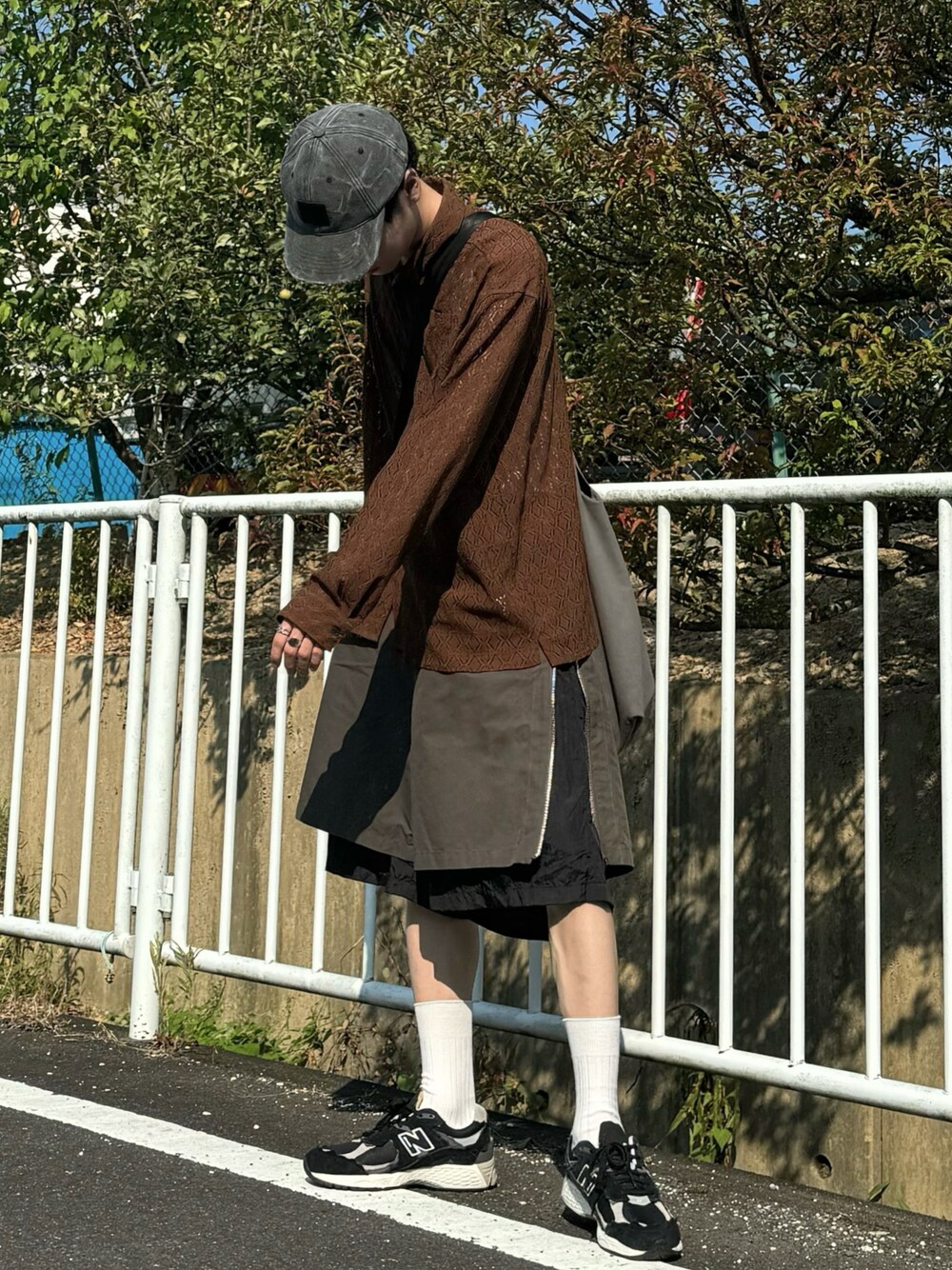 UNISEX》Side Zip Layering Wide Short Pants/サイドジップレイヤ