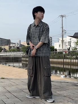 「Chikashitsu +（チカシツプラス）のアイテム」を使った、Hiromuさん（メンズ・180cm）の夏コーディネート