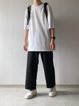 「RAGEBLUE（レイジブルー）のアイテム（パンツ）」を使った、Hiromuさん（メンズ・180cm）の夏コーディネート